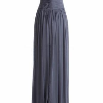 Gray Bridesmaid Dress Strapless A-line Sweetheart..