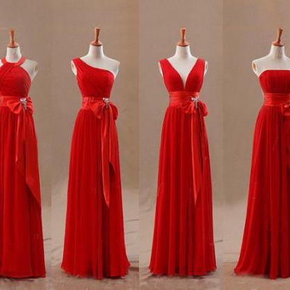 Red Bridesmaid Dress Halter Bridesmaid Dress One..