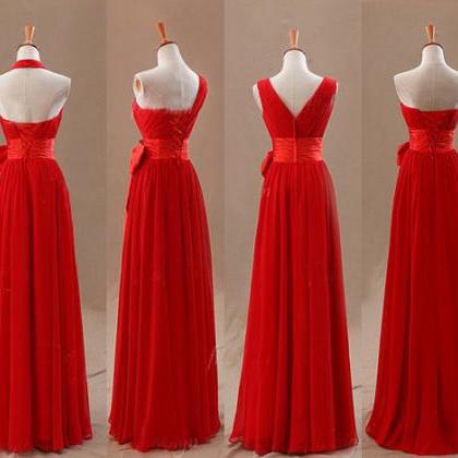 Red Bridesmaid Dress Halter Bridesmaid Dress One..