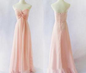 Chiffon Strapless Dresses with Sweetheart Peach main image 1